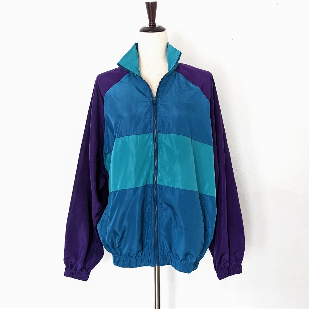 SHEIN Turquoise & Purple Windbreaker